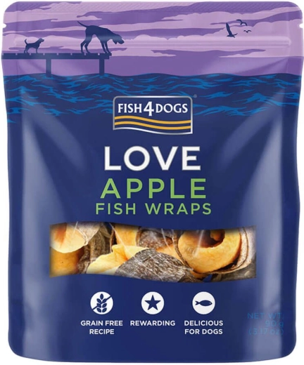 Fish4Dogs лакомства за кучета – рибени рулца с ябълка 90 г