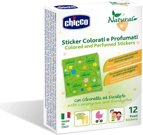 Chicco perfumed insect-repellent stickers, 12 pcs