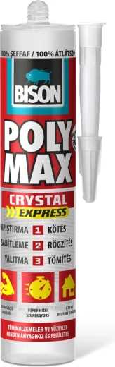 Bison Poly Max Crystal Express прозрачно лепило и уплътнител 300 g