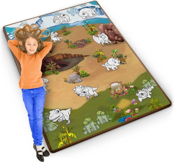 RICOKIDS 120 × 92 cm Roll-up Foam Coloring Mat with Markers