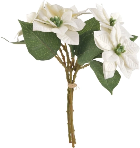 Decorative artificial rose (plastic) Christmas white, 30 cm