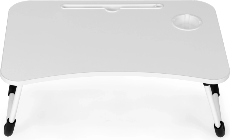 Integrated cup holder and tablet slot