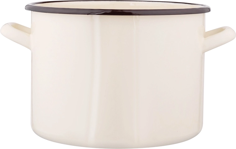 Enamel pot Silesia 4.4 l, diameter 20 cm, cream