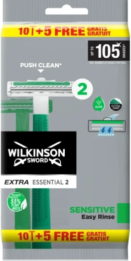 Wilkinson Extra Essential 2 Sensitive еднократна самобръсначка 15 бр.