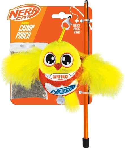 Nerf Cat плюшена птичка на пръчка със звънче 9 см