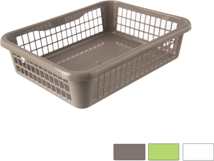 Plastic storage basket (UH) 25.5 × 19.5 × 6.5 cm, assorted colors