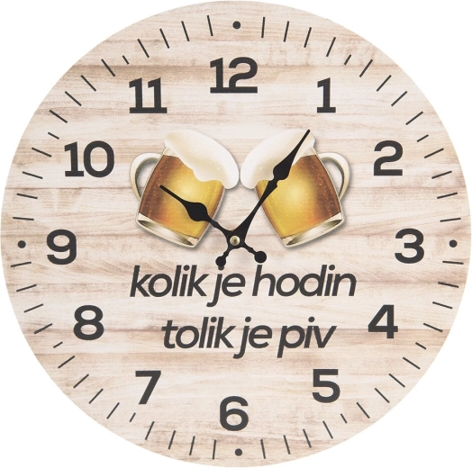 Wall clock “What time is it…” wooden 34 cm