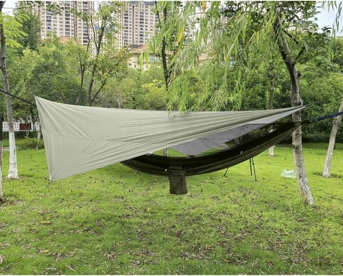 Complete bivouac solution: hammock + mosquito net + tarp