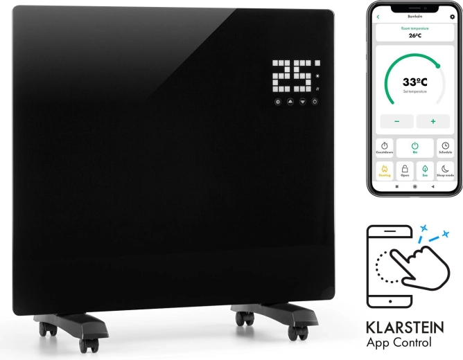Klarstein Bornholm Single Smart Convector 1000 W, Black