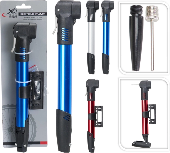 Travel bike mini pump made of aluminum and plastic, mix of colors