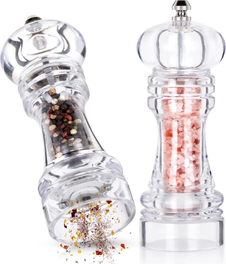 Acrylic Salt and Pepper Mills 16 cm, Set of 2