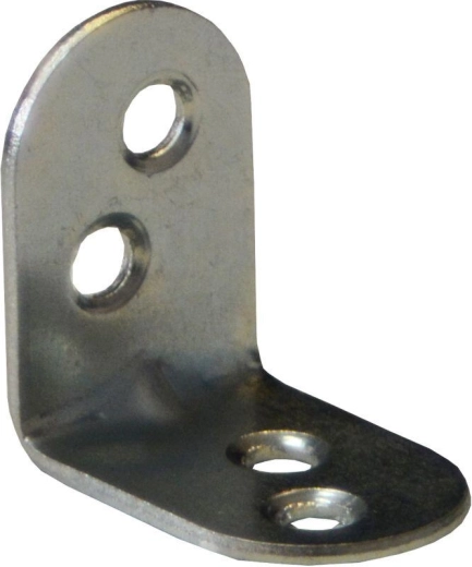 Mounting angle bracket with embossing 25 × 18 × 1.5 mm, galvanized, white (15 pcs)