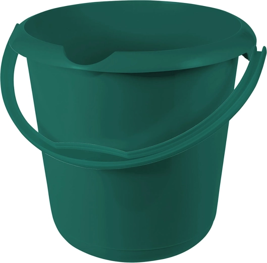Plastic bucket 5 l with measuring scale and spout, assorted colors
