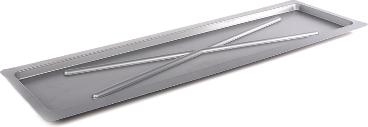 Metpol silver wide drip tray 75 × 24.7 cm for an 80 cm kitchen dish drainer