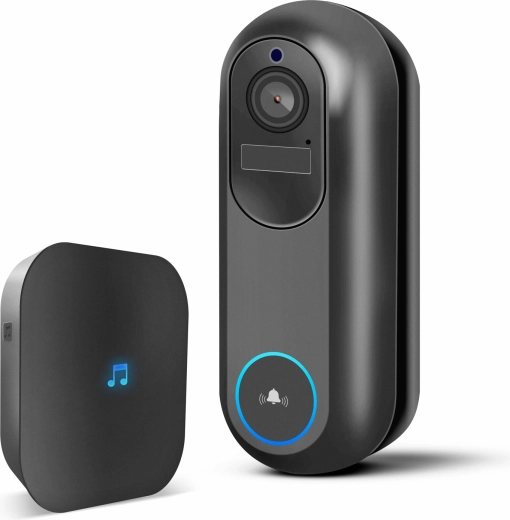 Smart Wi‑Fi video doorbell with battery and indoor chime