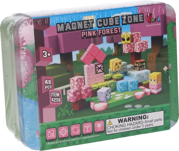 Magnet Cube Zone Pink forest magnetic building set 48 pieces