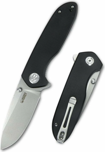 Kubey Belus KU342A черен джобен нож 7,5 см с дръжка G10 и клипс