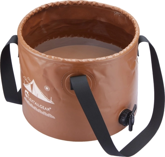 Foldable bucket Flextail Flex Bucket 20 L Brown