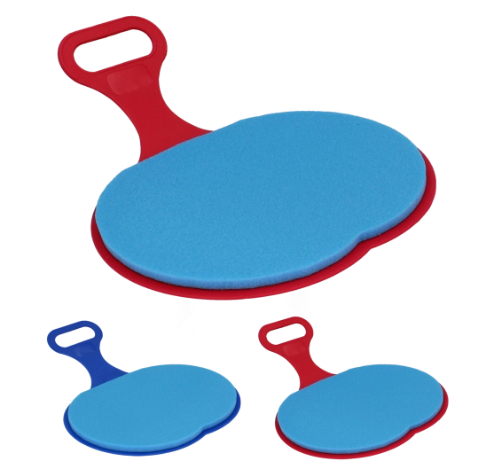Winter slider with foam pad in the shape of an apple