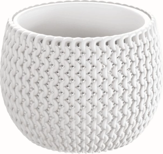 Splofy Bowl Planter with Insert 18 cm White