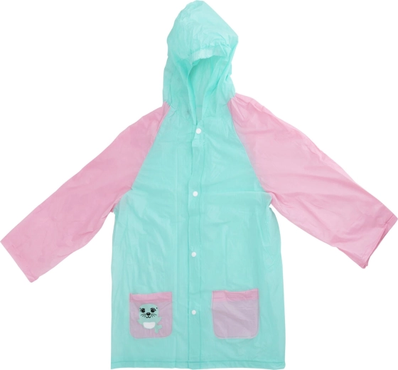 Kids’ PVC Raincoat with Print – mix of colors and sizes