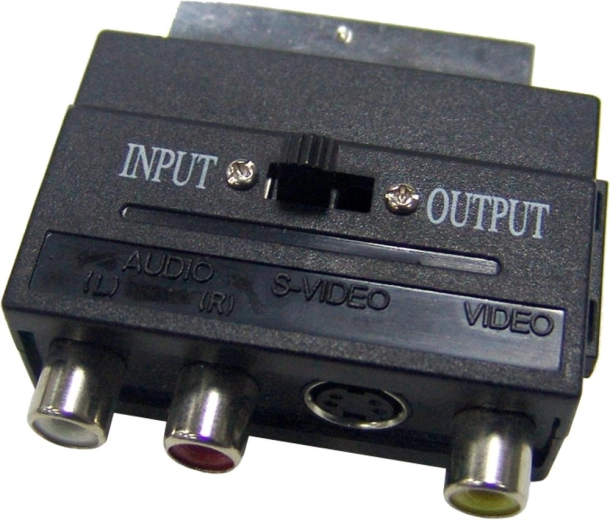 Двупосочен адаптер Sencor SCART към 3× RCA и S-Video