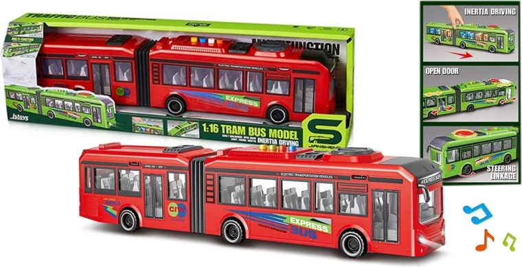 Bi-articulated bus – kids’ vehicle with sounds and lights