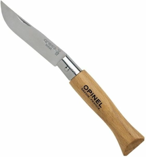 Opinel №05 Inox джобен нож 6 см от буково дърво