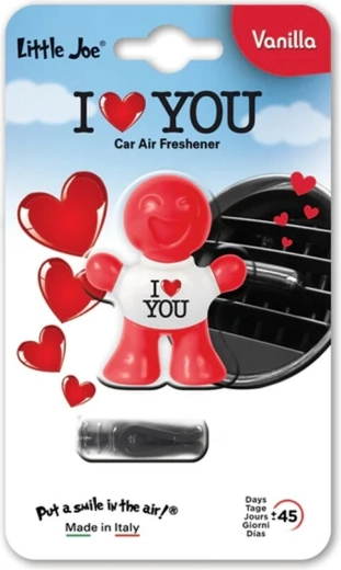 Little Joe Supair Drive 3D освежител за въздух за кола ванилия I love you - 1 брой