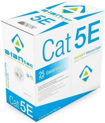 Мрежов кабел U/UTP cat 5e ALANTEC, PVC, 4 двойки, 305 м (Eca)