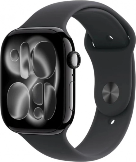 Apple Watch Series 11 GPS 46 мм алуминиев корпус onyx, спортна каишка черна S/M