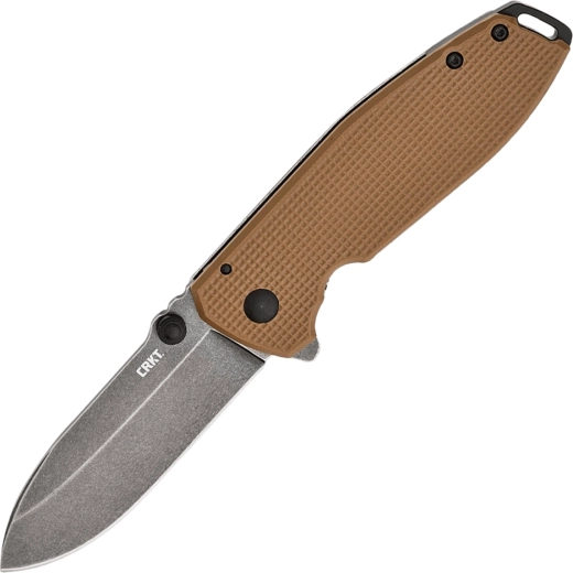 CRKT Squid XM кафяв джобен нож 7,5 см, Black Stonewash, G10