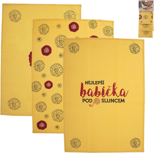Cotton kitchen towels “Best Grandma” (3 pcs)