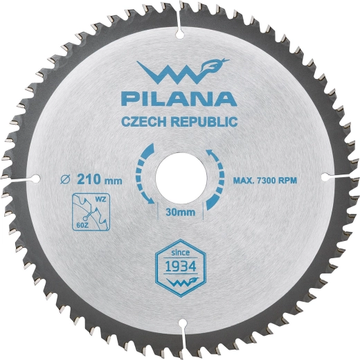Циркулярен диск PILANA 210 мм, 60 зъба, WZ за дърво