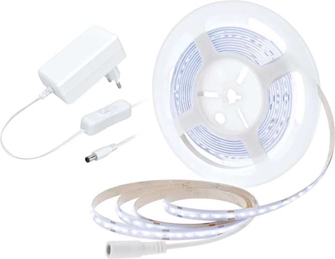 Solight LED COB strip with adapter and switch 5 m 8 W/m cool white
