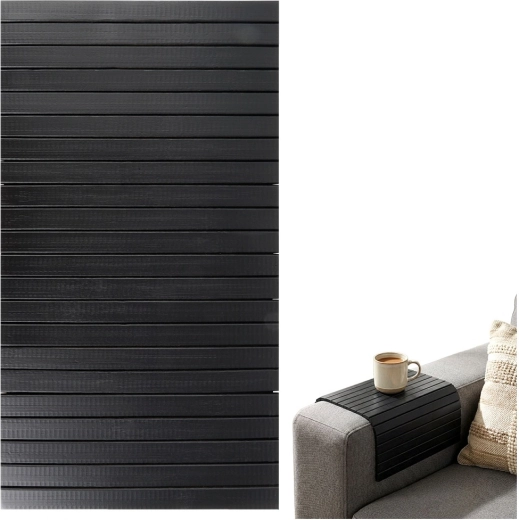 Bamboo roll-up mat for table, black 44 × 24 cm