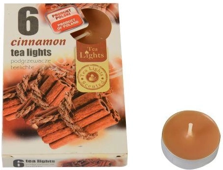 Scented tealight candles cinnamon, 6 pcs
