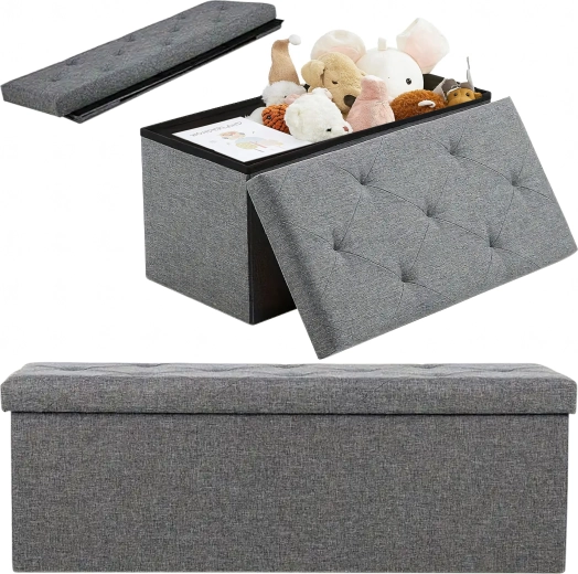 Large Upholstered Storage Ottoman - 1 piece