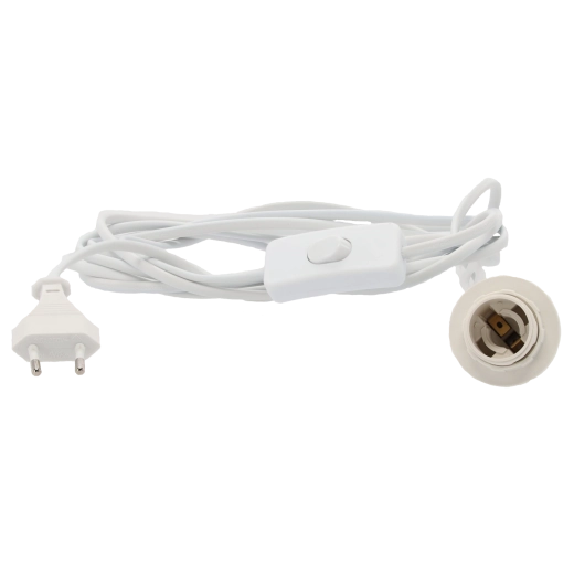 E14 light bulb socket with 3.5 m cable, white