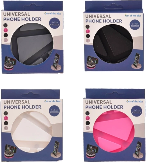 Plastic UH mobile phone stand, diameter 9 cm (4 color variants)