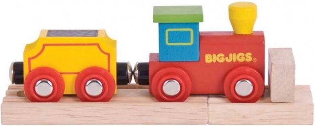 Bigjigs Rail моето първо влакче с вагонче и релси
