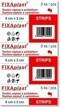 Fixaplast Strip textile plaster 6 × 2 cm, 5 pcs
