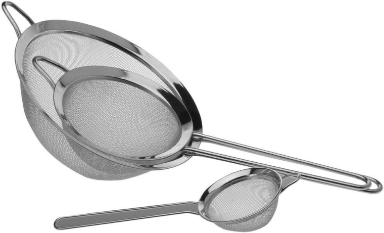 Set of Stainless Steel Kitchen Strainers 8/14/20 cm, 3 pcs