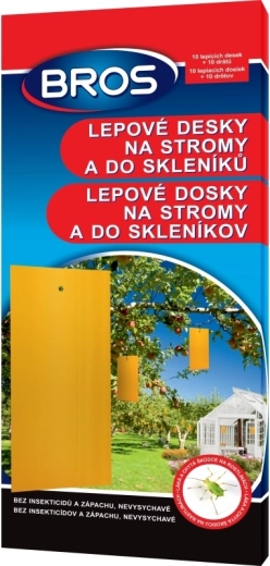 Bros sticky boards for trees and greenhouses, 10 pcs