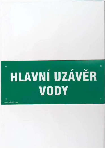 Main Water Shutoff Sign plastic 210 × 87 mm