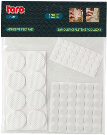 Self-adhesive protective pads TORO, white, set of 125 pcs