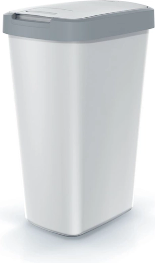 Compacta Q Flap Trash Can 45 L, ash with light gray lid