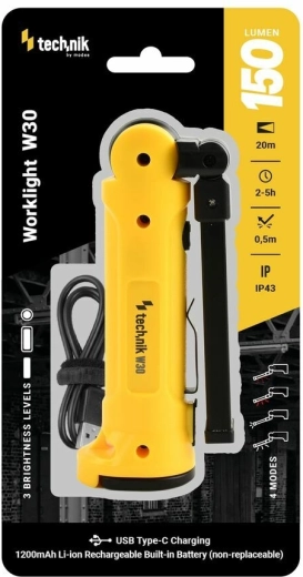 Technik W30 rechargeable work light COB LED 150 lm with red light