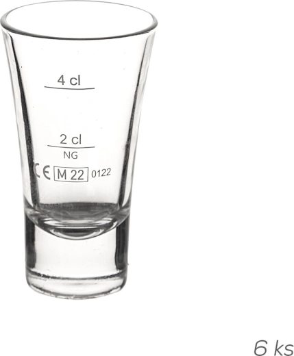 Cheerio measuring shot glass 0.06 l (2 cl / 4 cl markings) 6 pcs