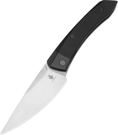 Сгъваем джобен нож Kizer Momo 10,6 см, сатинирано острие, черен алуминий